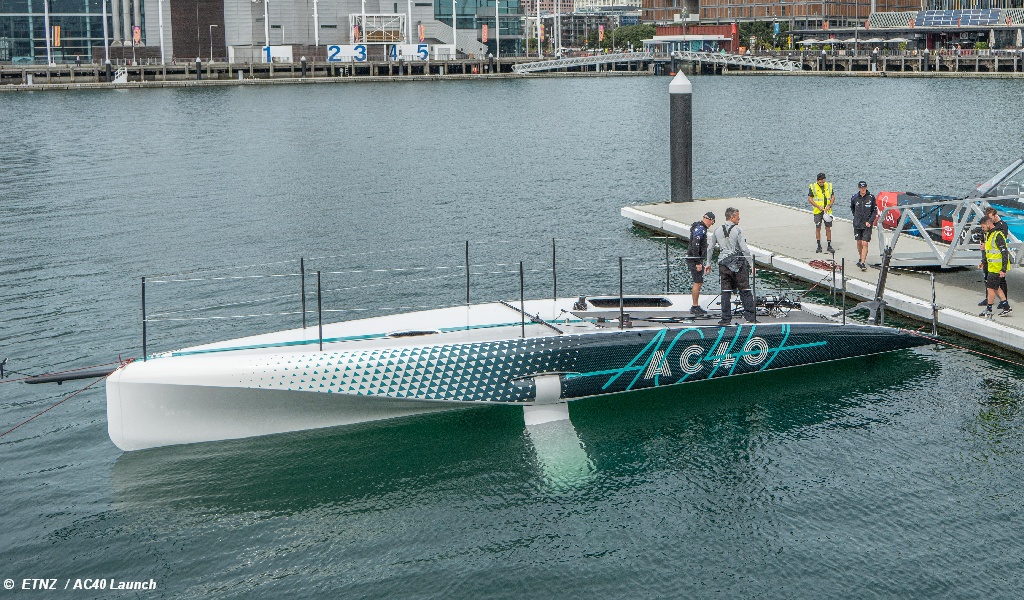 First AC40 christened and launched at ETNZ Auckland base Sailweb