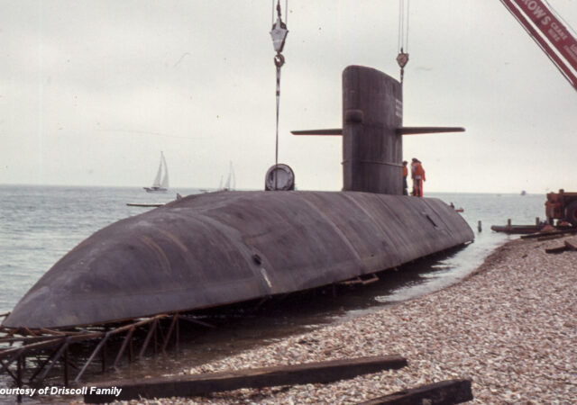 Bond movie Submarine at Hayling Island SC 1977