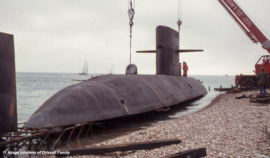 Bond movie Submarine at Hayling Island SC 1977