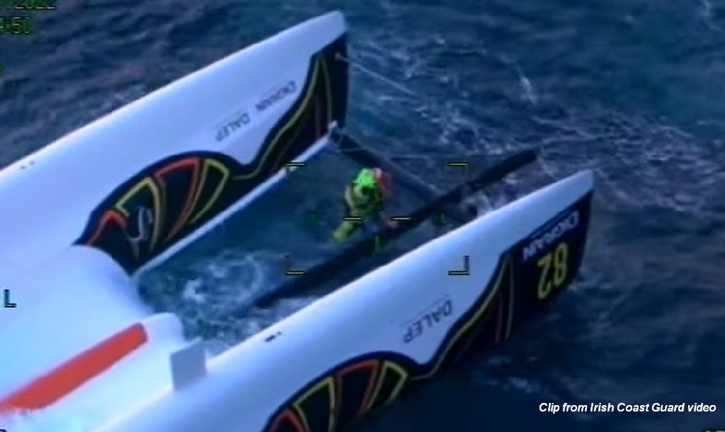 RNLI go to Capsized Catamaran