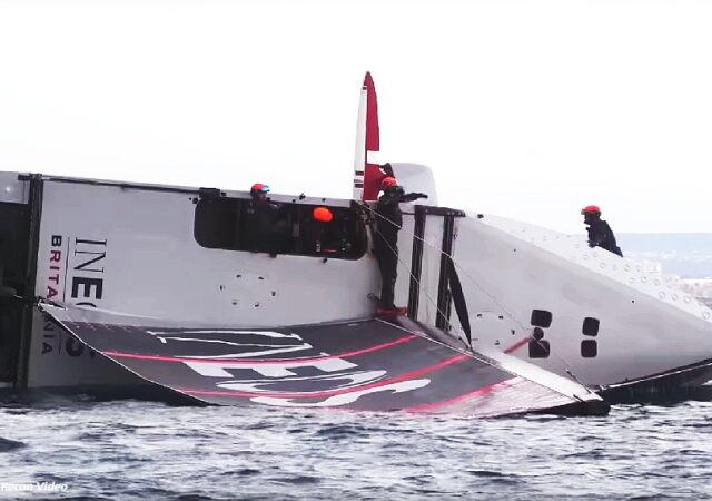 AC37 Ineos LEQ12 T6 1st Capsize 28 Jan 2023