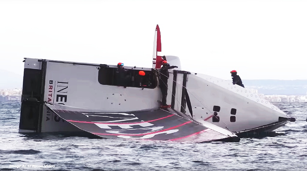 AC37 Ineos LEQ12 T6 1st Capsize 28 Jan 2023