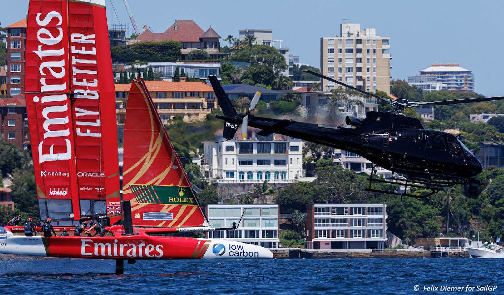2023 Sydney SailGP - GBR and Low Helicoptor