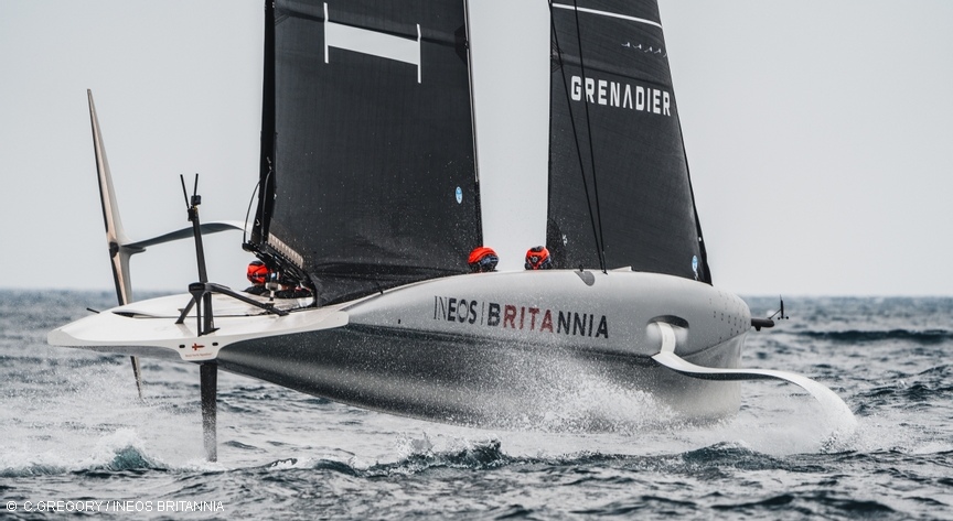 AC37 INEOS Britannia AC40 First Sail in Barcelona