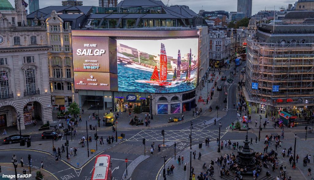 SailGP Picadilly Name In Lights