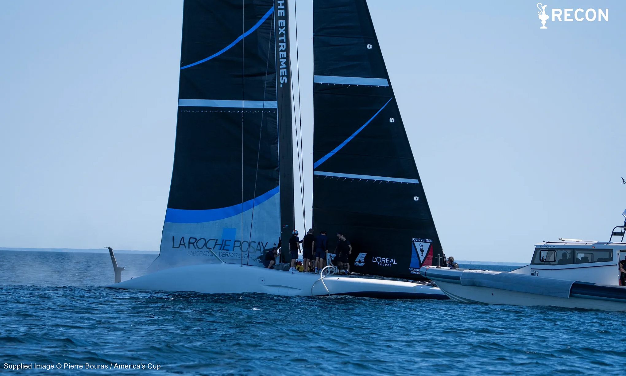 AC38 AC75 FRA After Capsize Bow Down