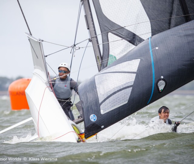 2026 Junior Worlds Day 1 49er Capsize