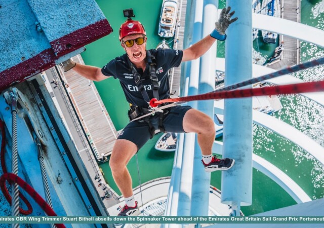SailGP Stu Bithell Abseils Spinnaker Tower