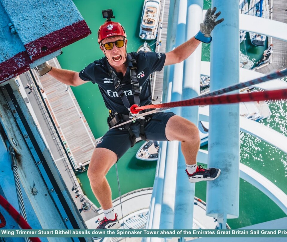 SailGP Stu Bithell Abseils Spinnaker Tower